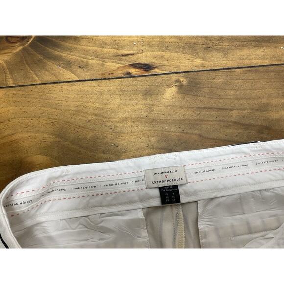 Anthropologie Pants Size 8 The Essential Slim Striped Button Women Pants - Picture 4 of 11